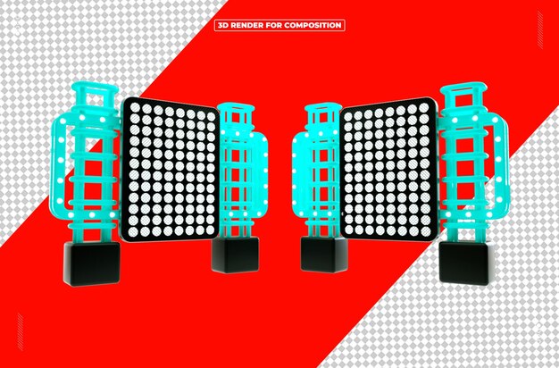 3D-Rendering der Reflektorlichtstruktur