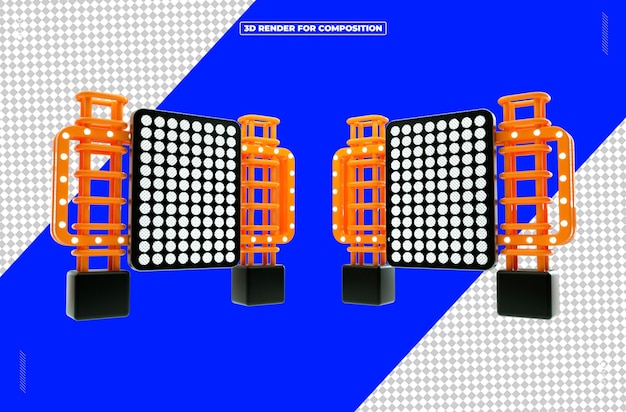 3D-Rendering der Reflektorlichtstruktur