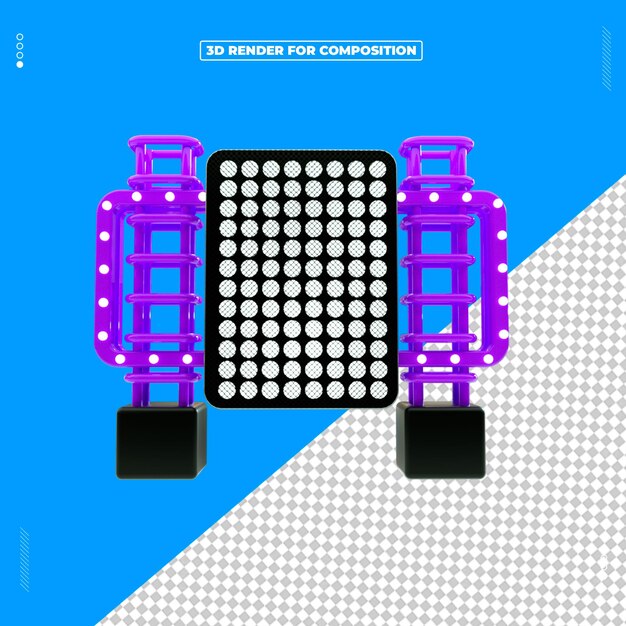 3D-Rendering der Reflektorlichtstruktur