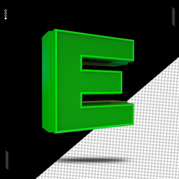 PSD 3d-rendering der schriftart grün