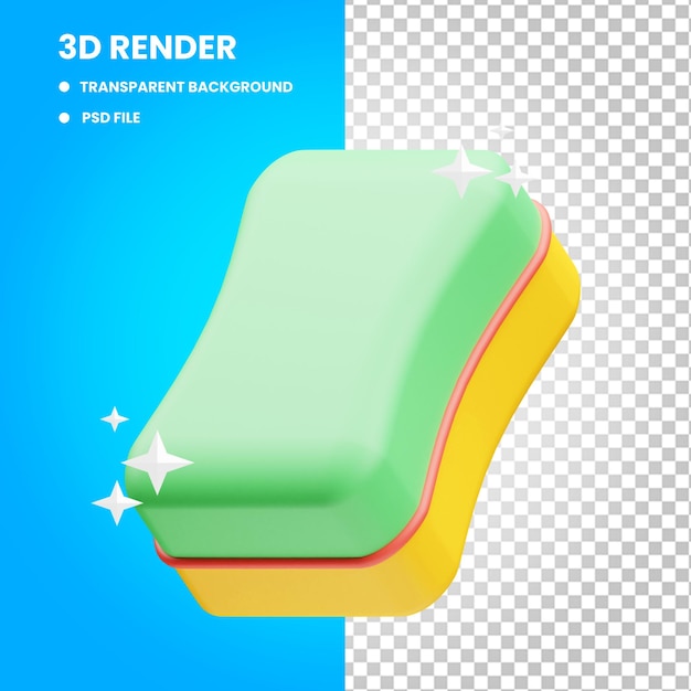 3d-rendering der schwammsymbolillustration