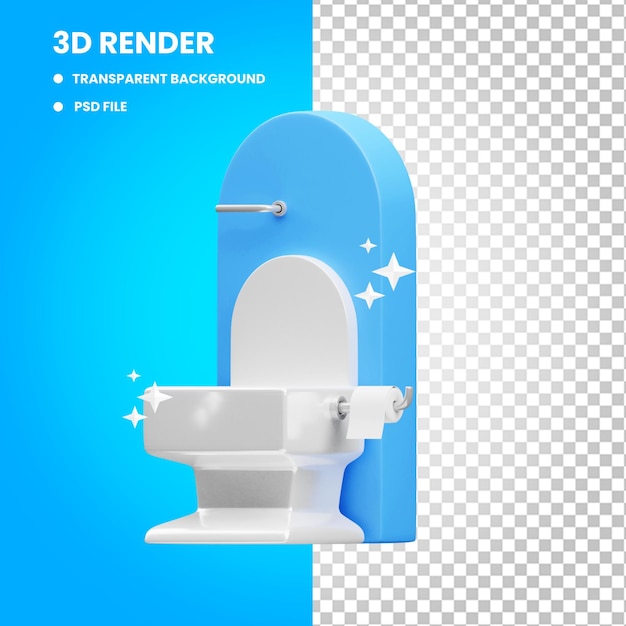 3d-rendering der toilettenschrank-symbolillustration