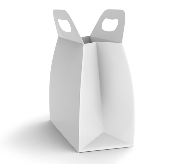 3D-Rendering der weißen Kuchenbox