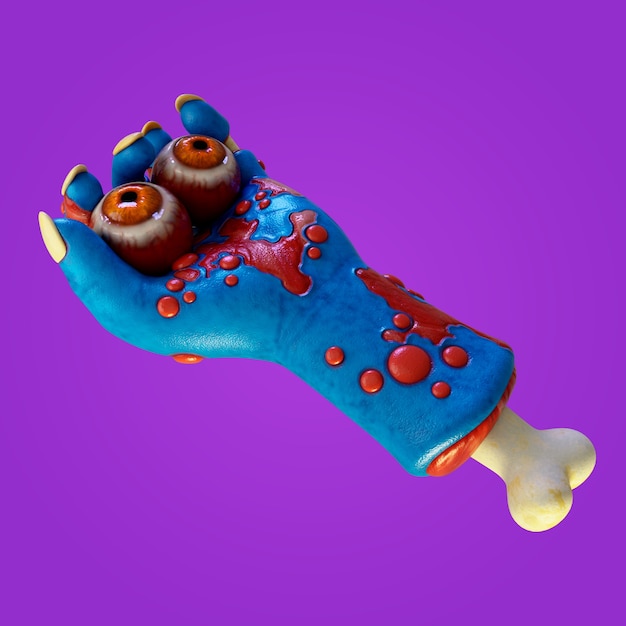 3D-Rendering der Zombie-Hand