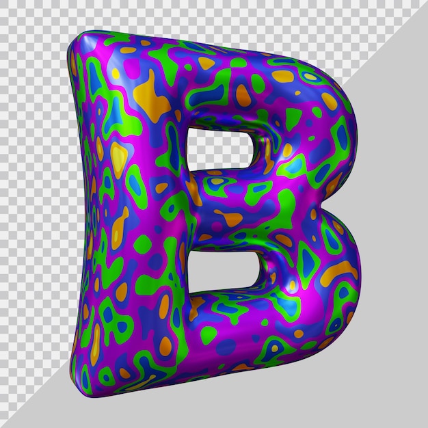 3d-rendering des alphabet-buchstaben-b-ballons