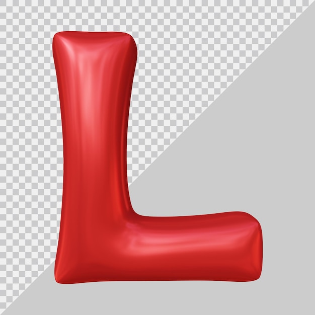 PSD 3d-rendering des alphabet-buchstaben-l-ballons