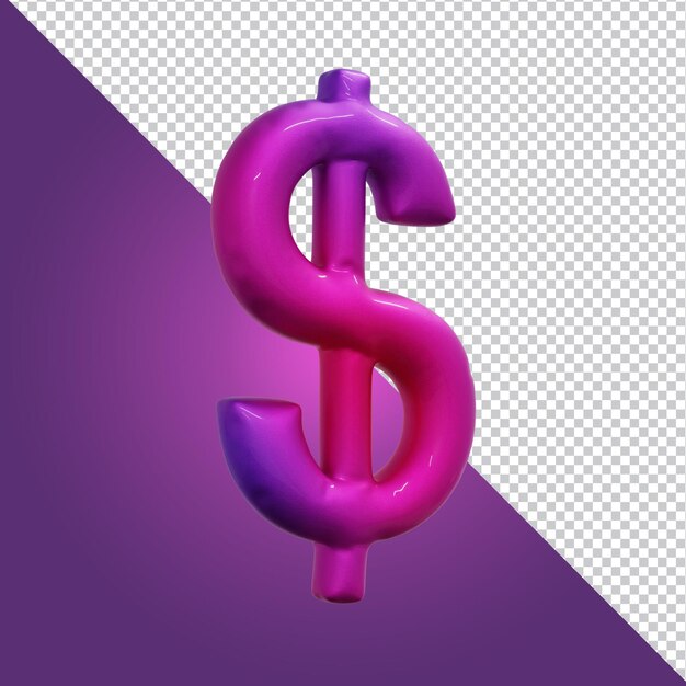 3d-rendering des alphabet-dollar-symbols isoliert