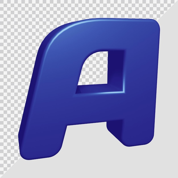 3d-rendering des alphabetbuchstaben a