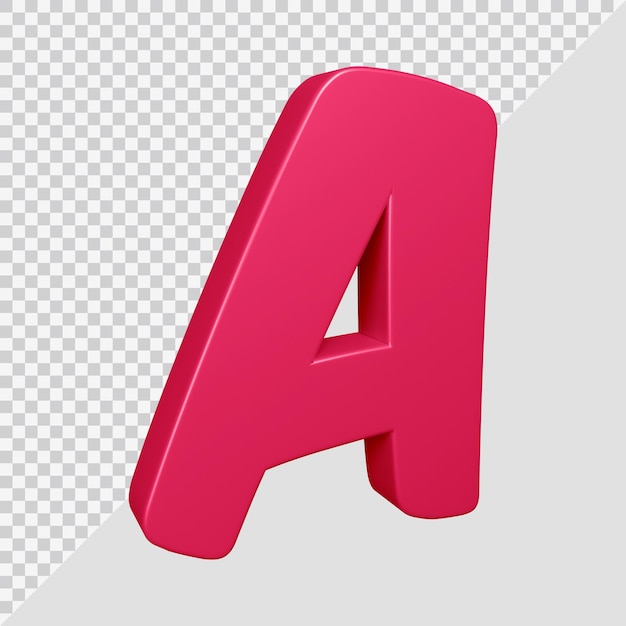 3d-rendering des alphabetbuchstaben a