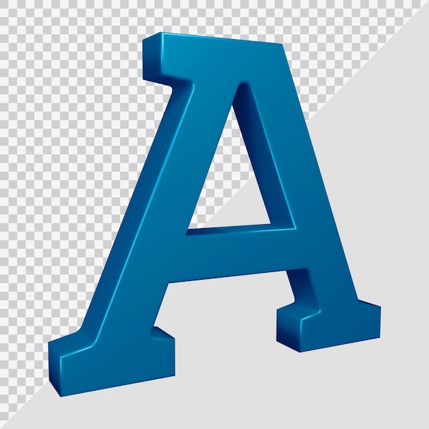 3d-rendering des alphabetbuchstaben a