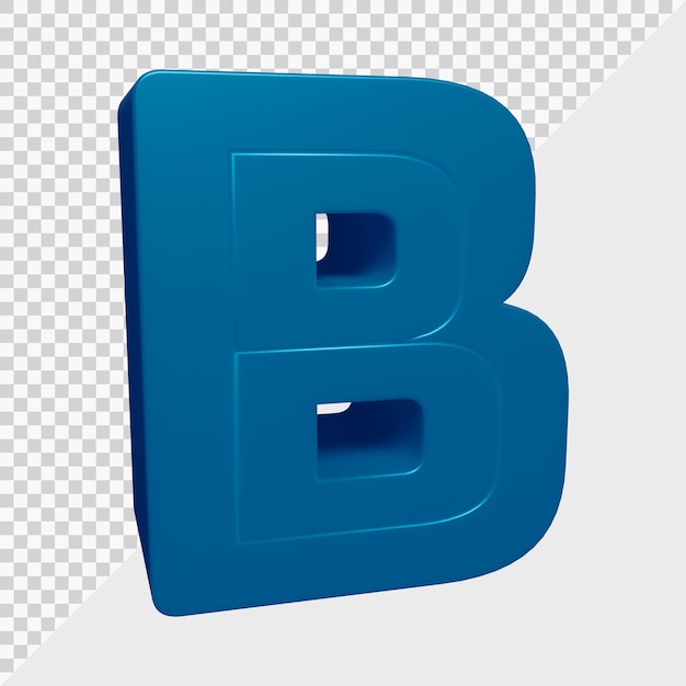 3d-rendering des alphabetbuchstaben b