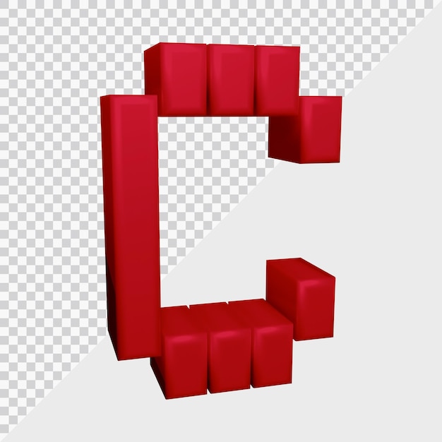 3d-rendering des alphabetbuchstaben c