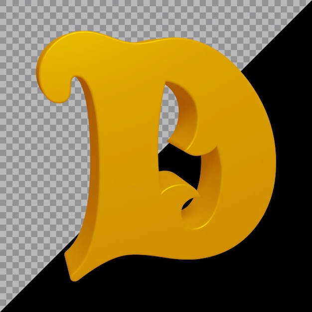 3D-Rendering des Alphabetbuchstaben d