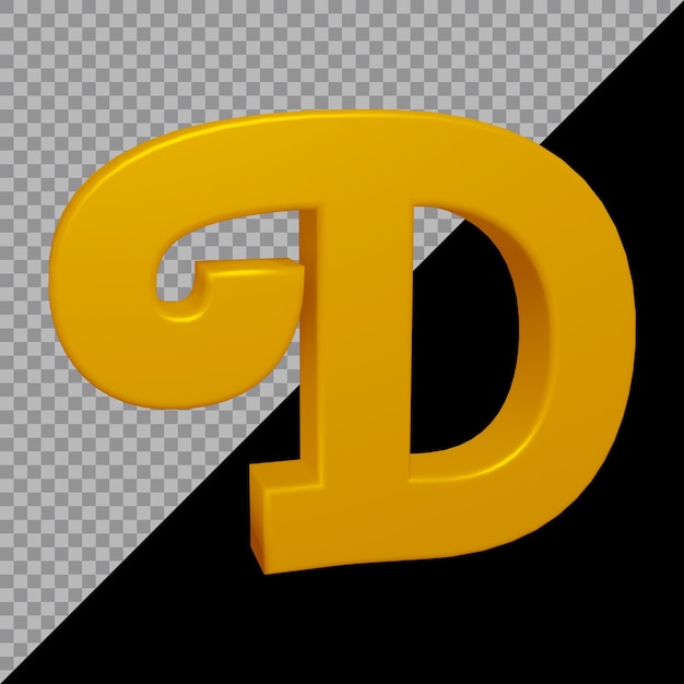 3D-Rendering des Alphabetbuchstaben d
