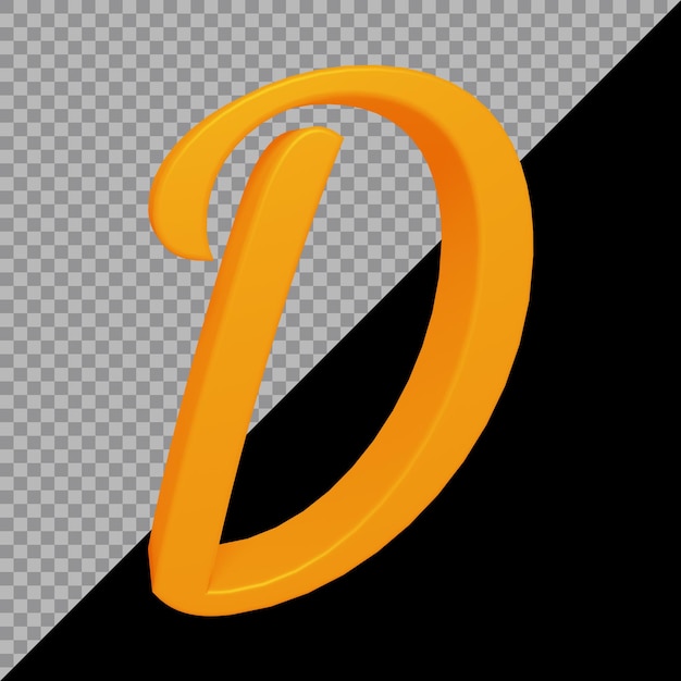 3D-Rendering des Alphabetbuchstaben d