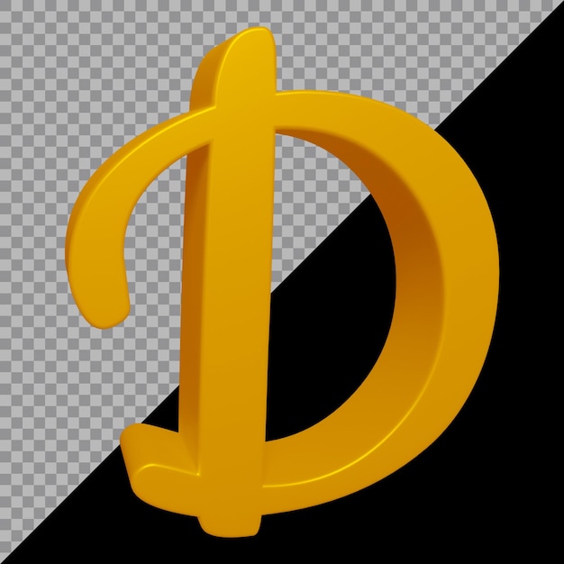 3D-Rendering des Alphabetbuchstaben d