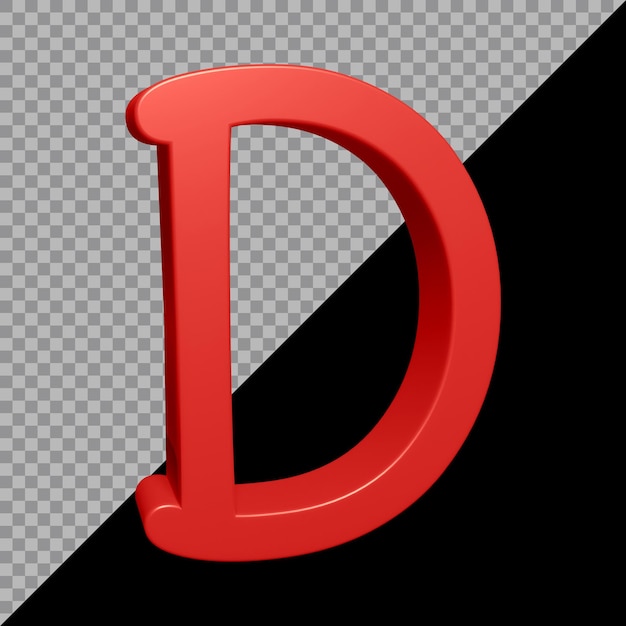 3D-Rendering des Alphabetbuchstaben d