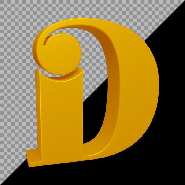 3D-Rendering des Alphabetbuchstaben d