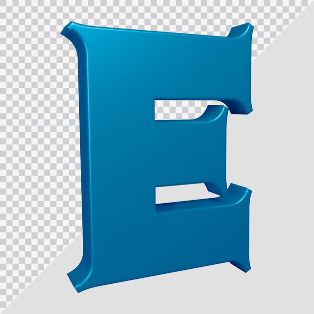 3D-Rendering des Alphabetbuchstaben e