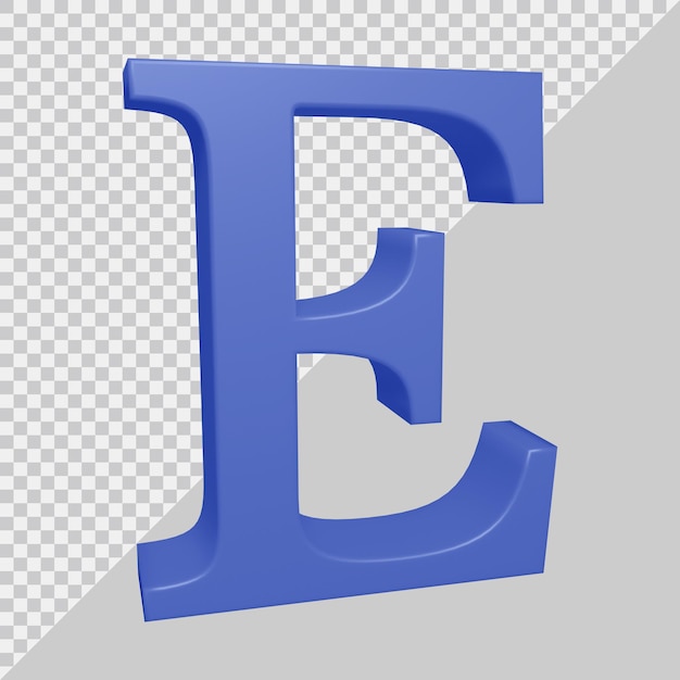 3D-Rendering des Alphabetbuchstaben e