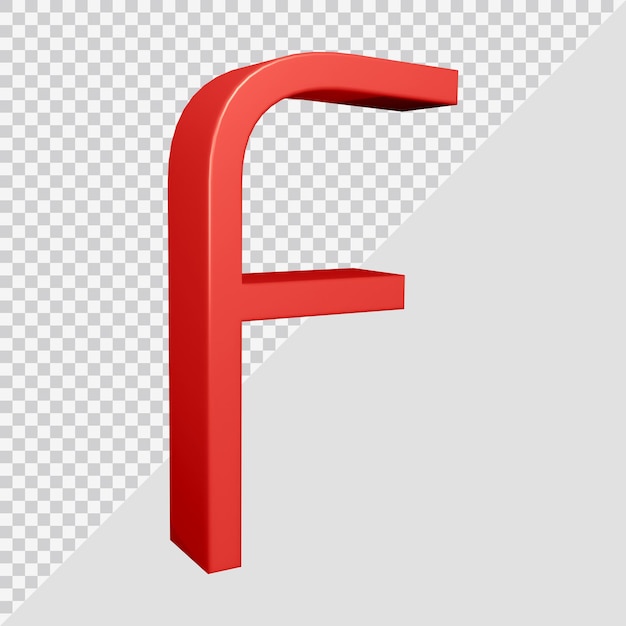 3D-Rendering des Alphabetbuchstaben f