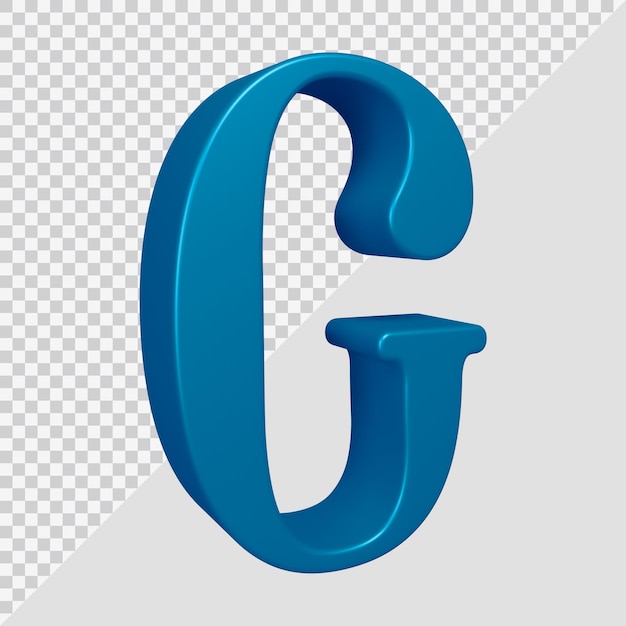 PSD 3d-rendering des alphabetbuchstaben g