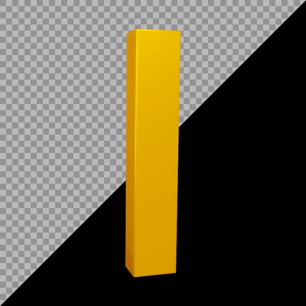 3D-Rendering des Alphabetbuchstaben i