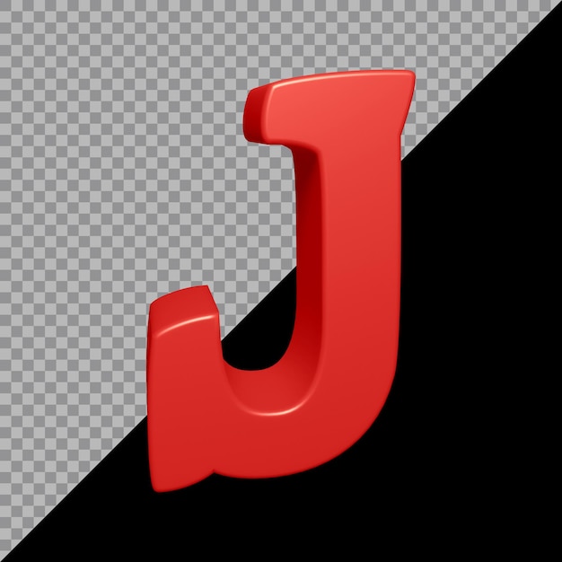 3D-Rendering des Alphabetbuchstaben j