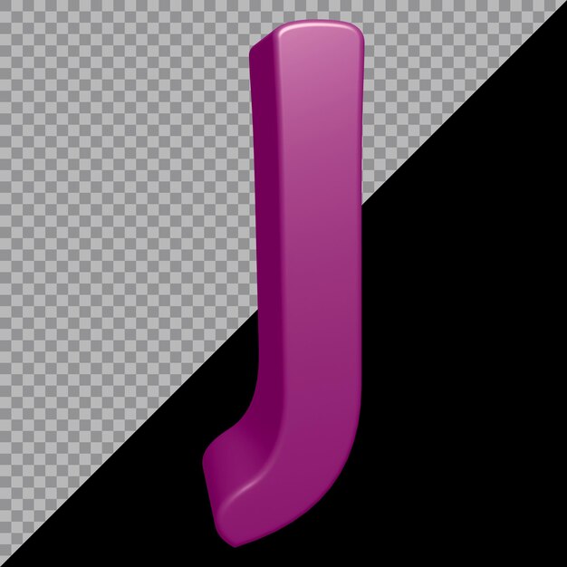 3D-Rendering des Alphabetbuchstaben j