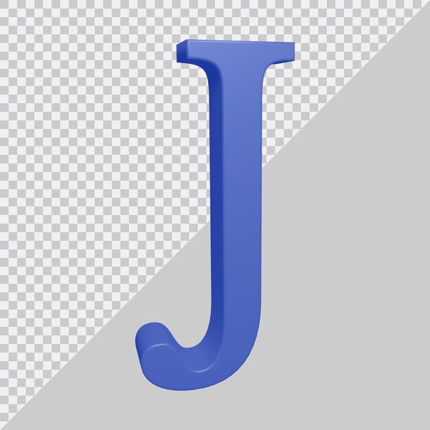 3D-Rendering des Alphabetbuchstaben j