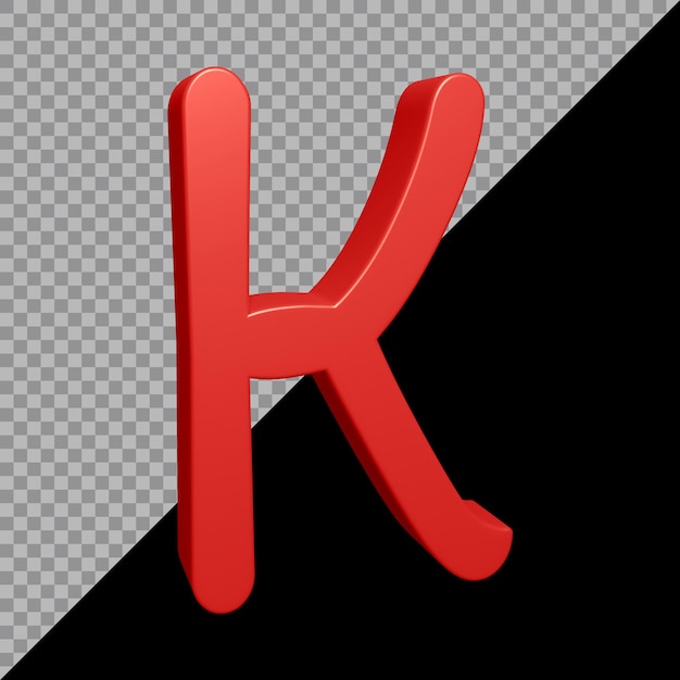 3D-Rendering des Alphabetbuchstaben k