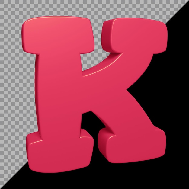 3D-Rendering des Alphabetbuchstaben k
