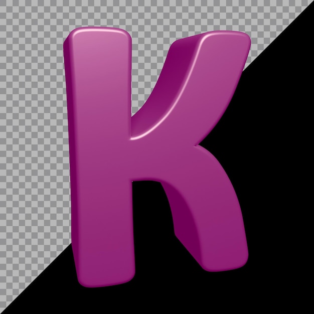 3D-Rendering des Alphabetbuchstaben k