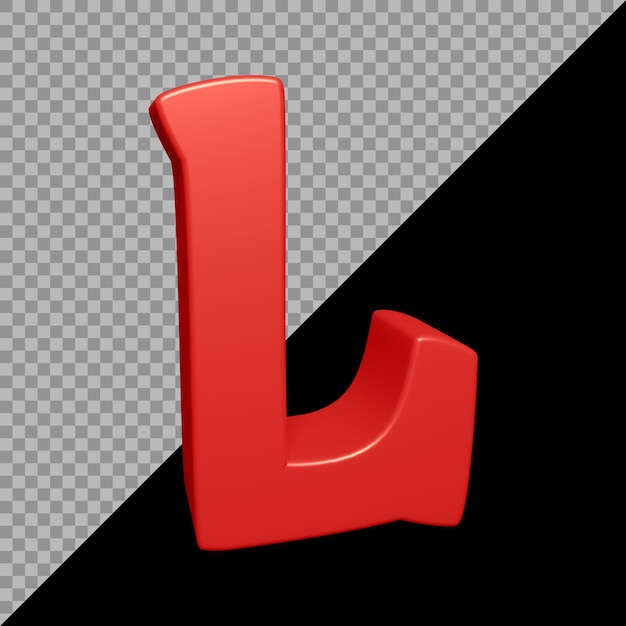 3D-Rendering des Alphabetbuchstaben l