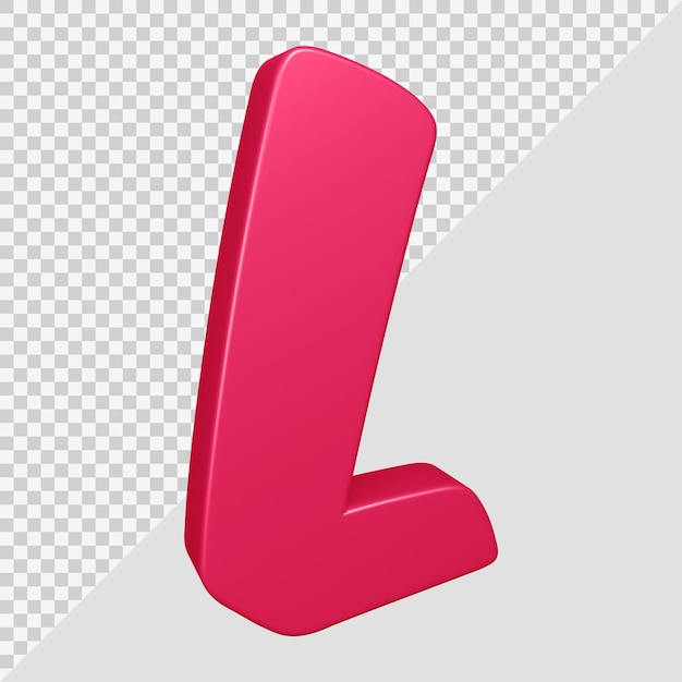 3D-Rendering des Alphabetbuchstaben l