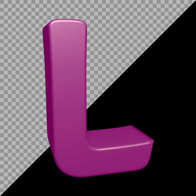 3D-Rendering des Alphabetbuchstaben l
