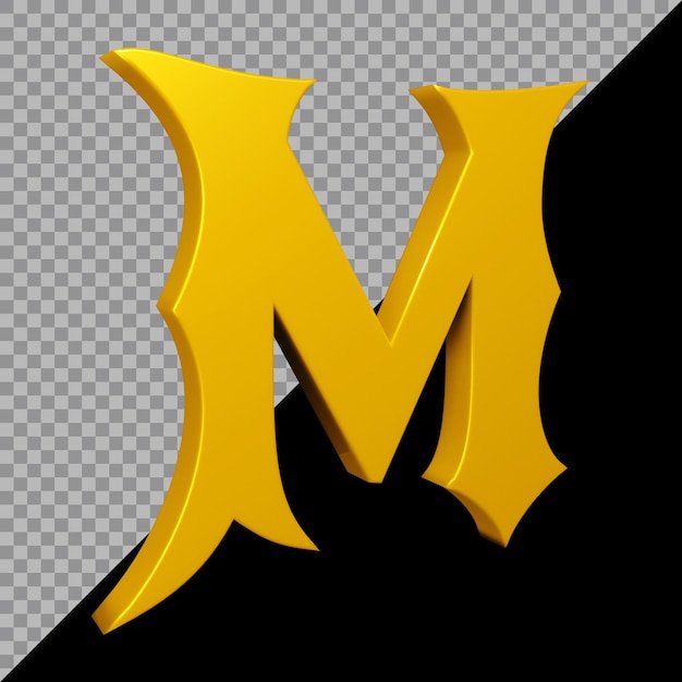 3D-Rendering des Alphabetbuchstaben m