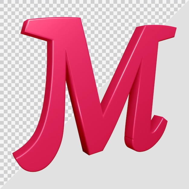 3D-Rendering des Alphabetbuchstaben m