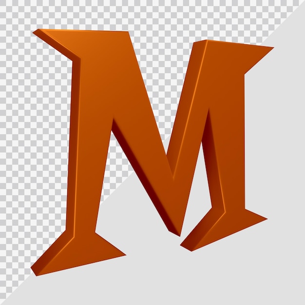 3D-Rendering des Alphabetbuchstaben m