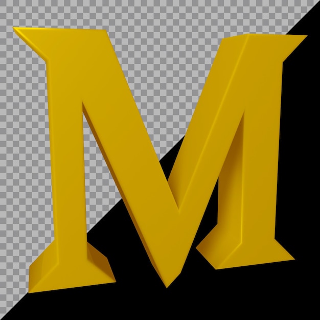 3D-Rendering des Alphabetbuchstaben m