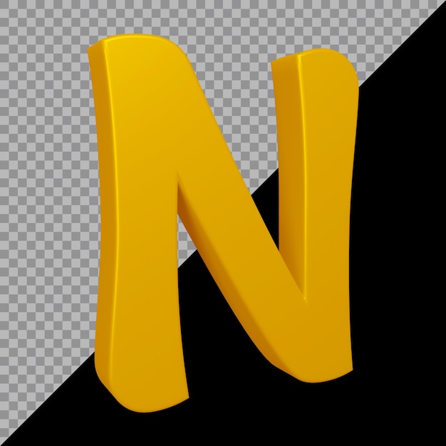 3D-Rendering des Alphabetbuchstaben n