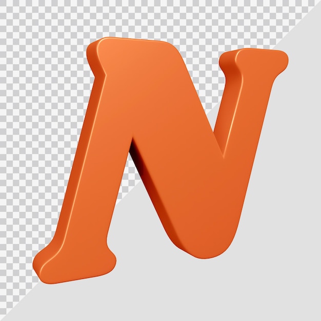 3D-Rendering des Alphabetbuchstaben n