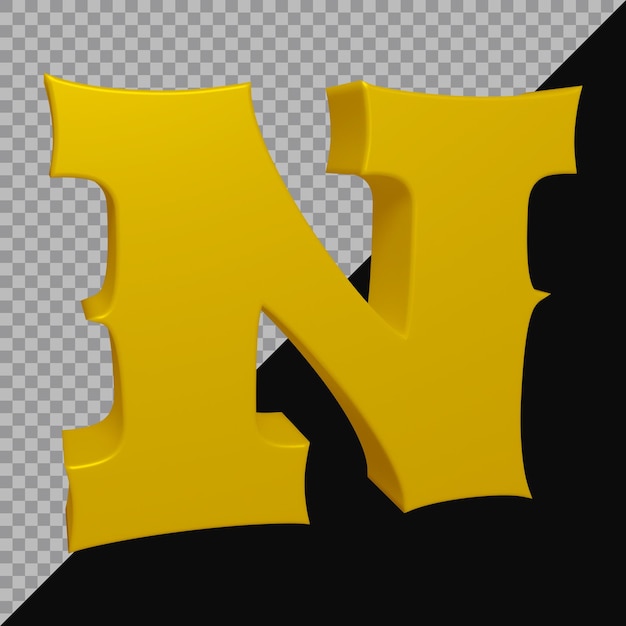 3D-Rendering des Alphabetbuchstaben n
