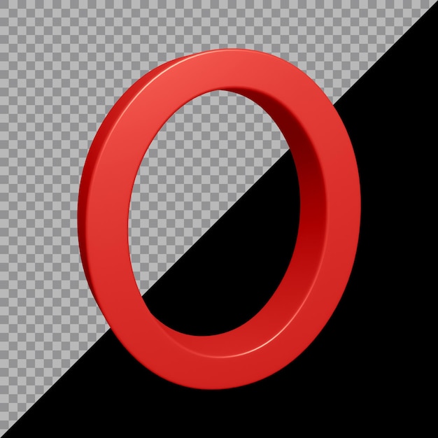 3D-Rendering des Alphabetbuchstaben o
