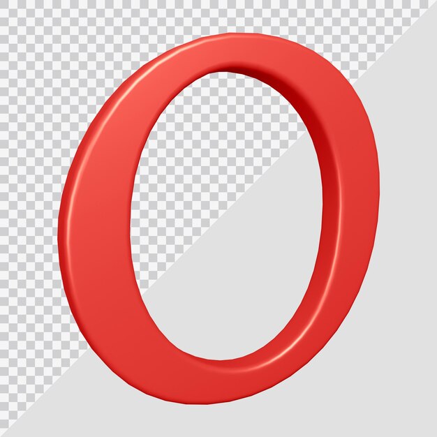 3D-Rendering des Alphabetbuchstaben o
