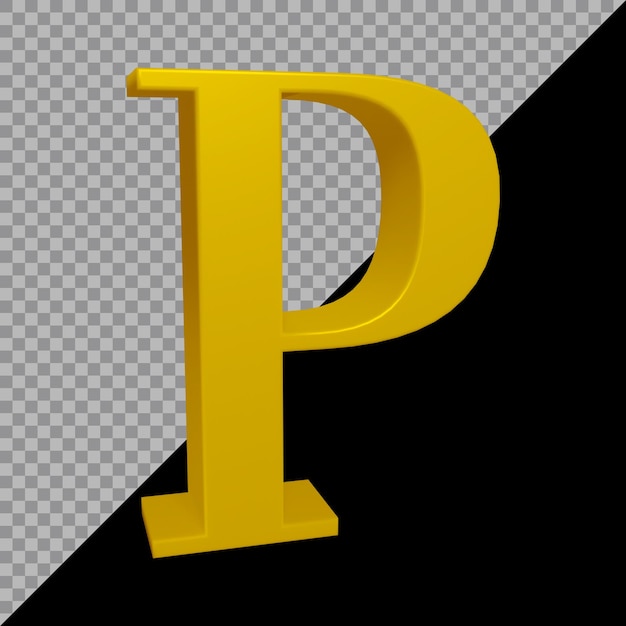 3D-Rendering des Alphabetbuchstaben p