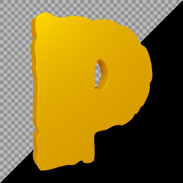 3D-Rendering des Alphabetbuchstaben p
