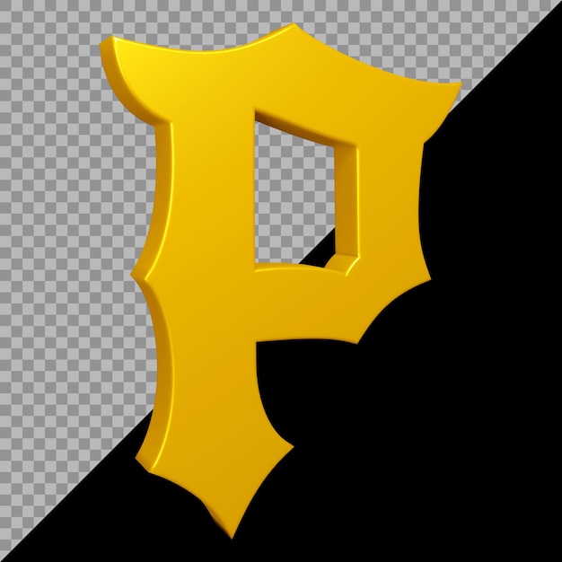 3D-Rendering des Alphabetbuchstaben p