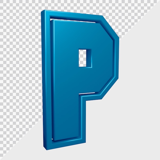 3D-Rendering des Alphabetbuchstaben p
