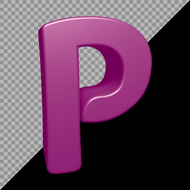 3D-Rendering des Alphabetbuchstaben p